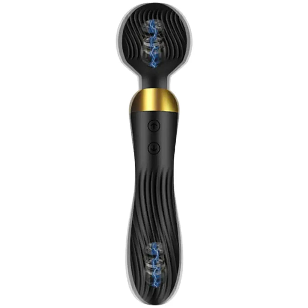 Massage Stick - Şarjlı Su Geçirmez Çift Motorlu Çift Yönlü Kullanım G Spot ve Klitoris Uyarıcı Wand Masaj Vibratör