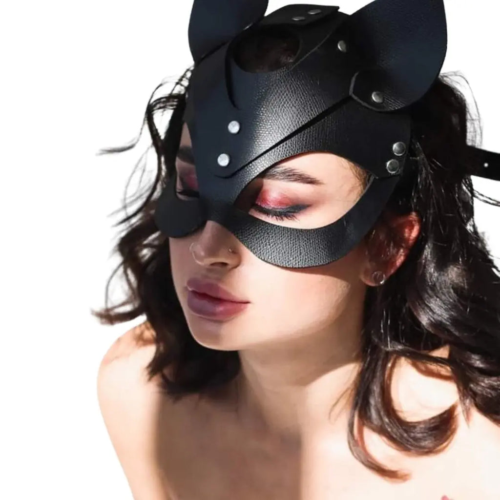 Sens Fantasy Cat Mask Deri Fantezi Kedi Maske - J968