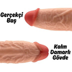 Rex - King Size Realistic Fat Dildo Çok Kalın Kısa Boy Gerçekçi Doku Realistik Yapay Penis 21x6.8 CM