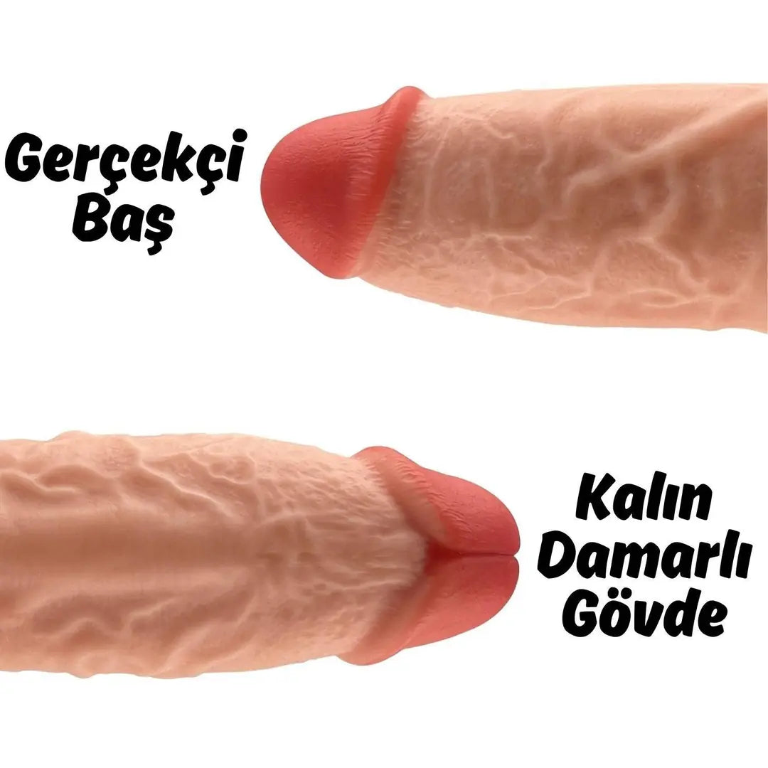 Rex - King Size Realistic Fat Dildo Çok Kalın Kısa Boy Gerçekçi Doku Realistik Yapay Penis 21x6.8 CM