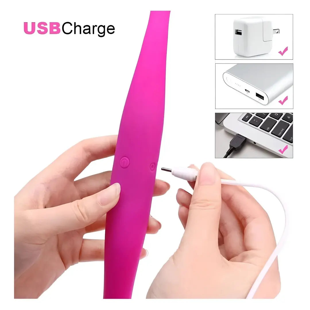 DOUBLE ENDED Şarjlı Esnek ve Bükülebilir Titreşimli G-Spot Uyarıcı Çift Taraflı Vibratör