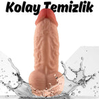 Rex - King Size Realistic Fat Dildo Çok Kalın Kısa Boy Gerçekçi Doku Realistik Yapay Penis 21x6.8 CM