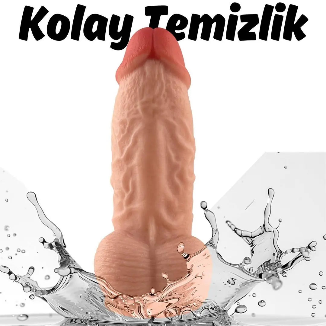 Rex - King Size Realistic Fat Dildo Çok Kalın Kısa Boy Gerçekçi Doku Realistik Yapay Penis 21x6.8 CM