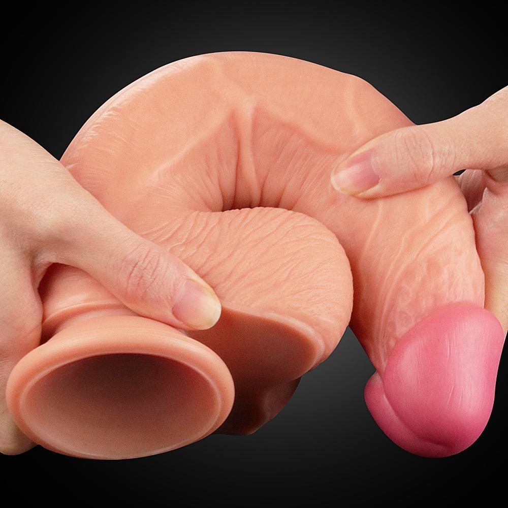 Çift Katmanlı Yumuşak Doku Büyük Boy Realistik Dildo Silikon Gerçekçi Yapay Penis 26x5 CM - SENS SHOP