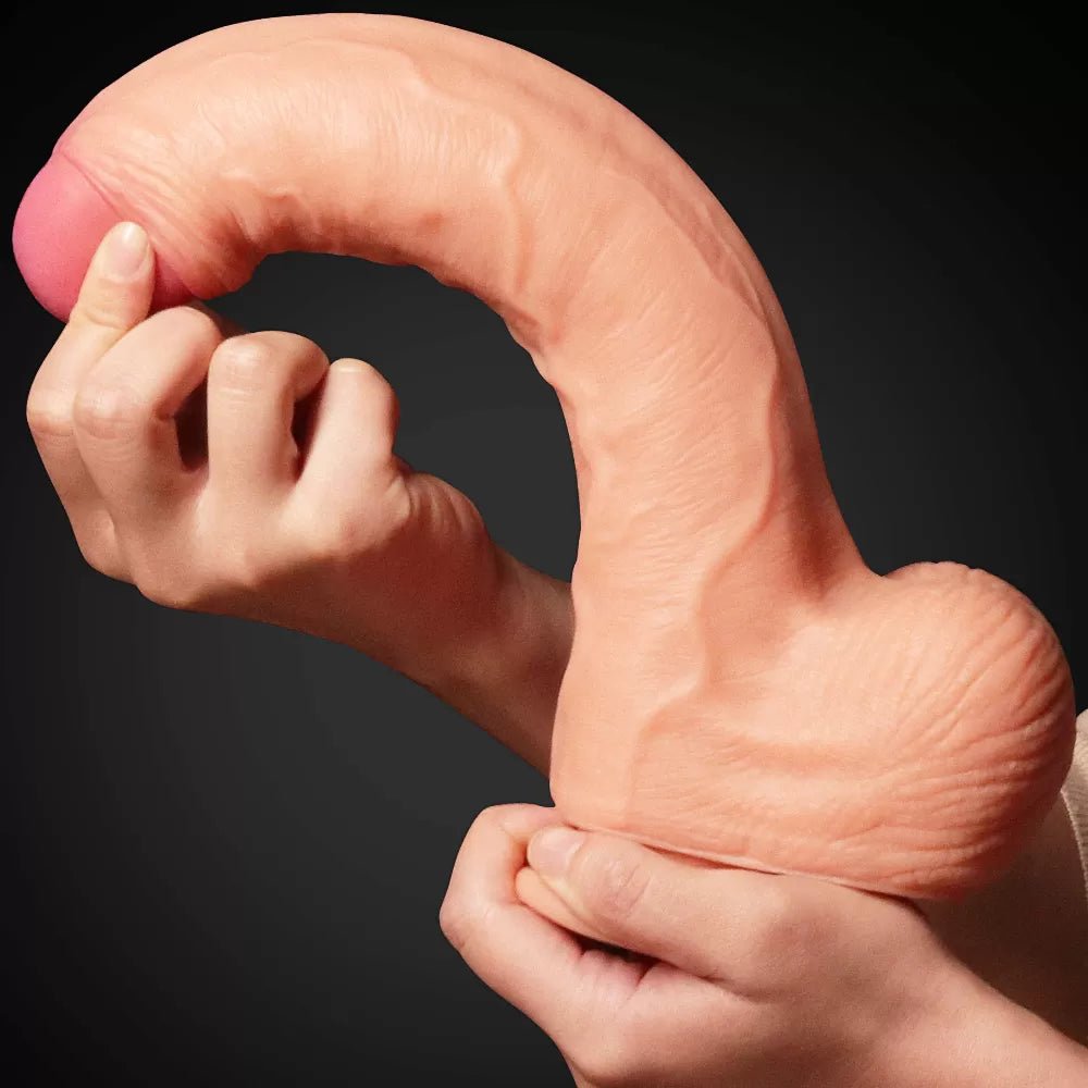 Çift Katmanlı Yumuşak Doku Büyük Boy Realistik Dildo Silikon Gerçekçi Yapay Penis 28x5.3 CM - SENS SHOP