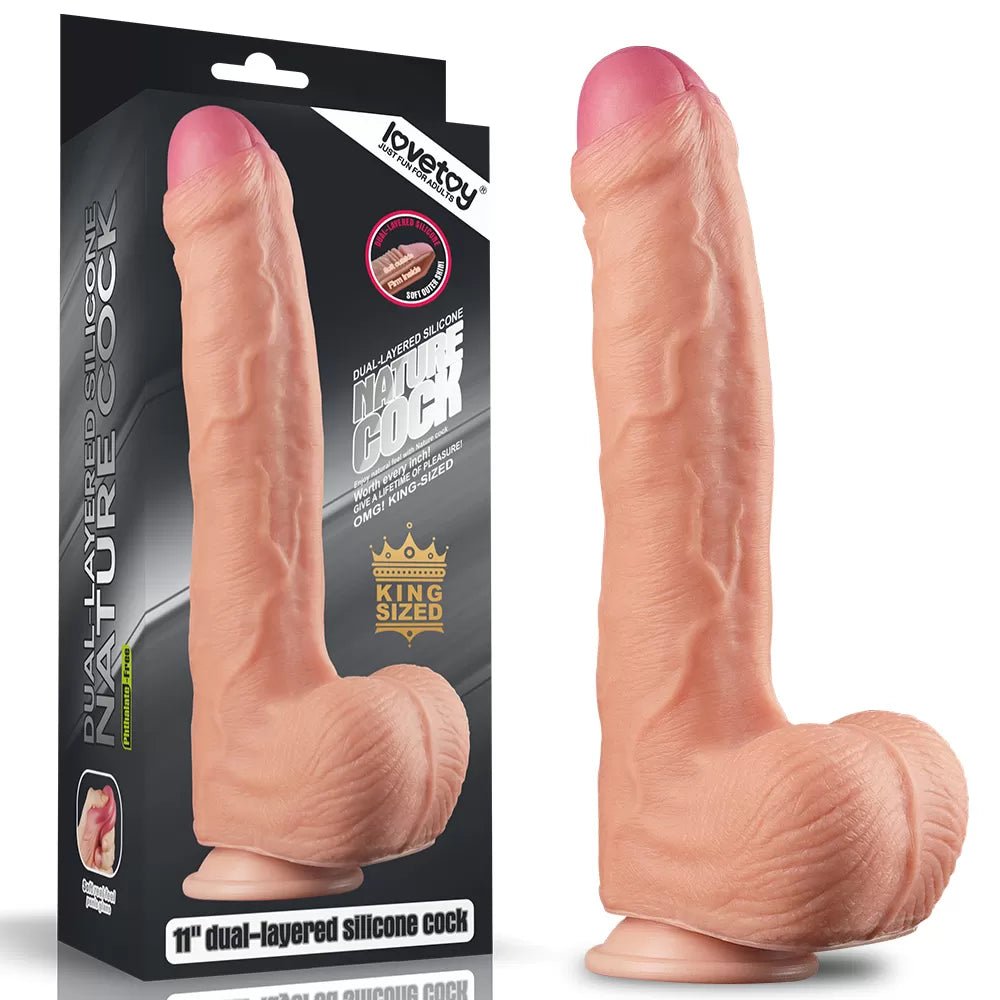 Çift Katmanlı Yumuşak Doku Büyük Boy Realistik Dildo Silikon Gerçekçi Yapay Penis 28x5.3 CM - SENS SHOP