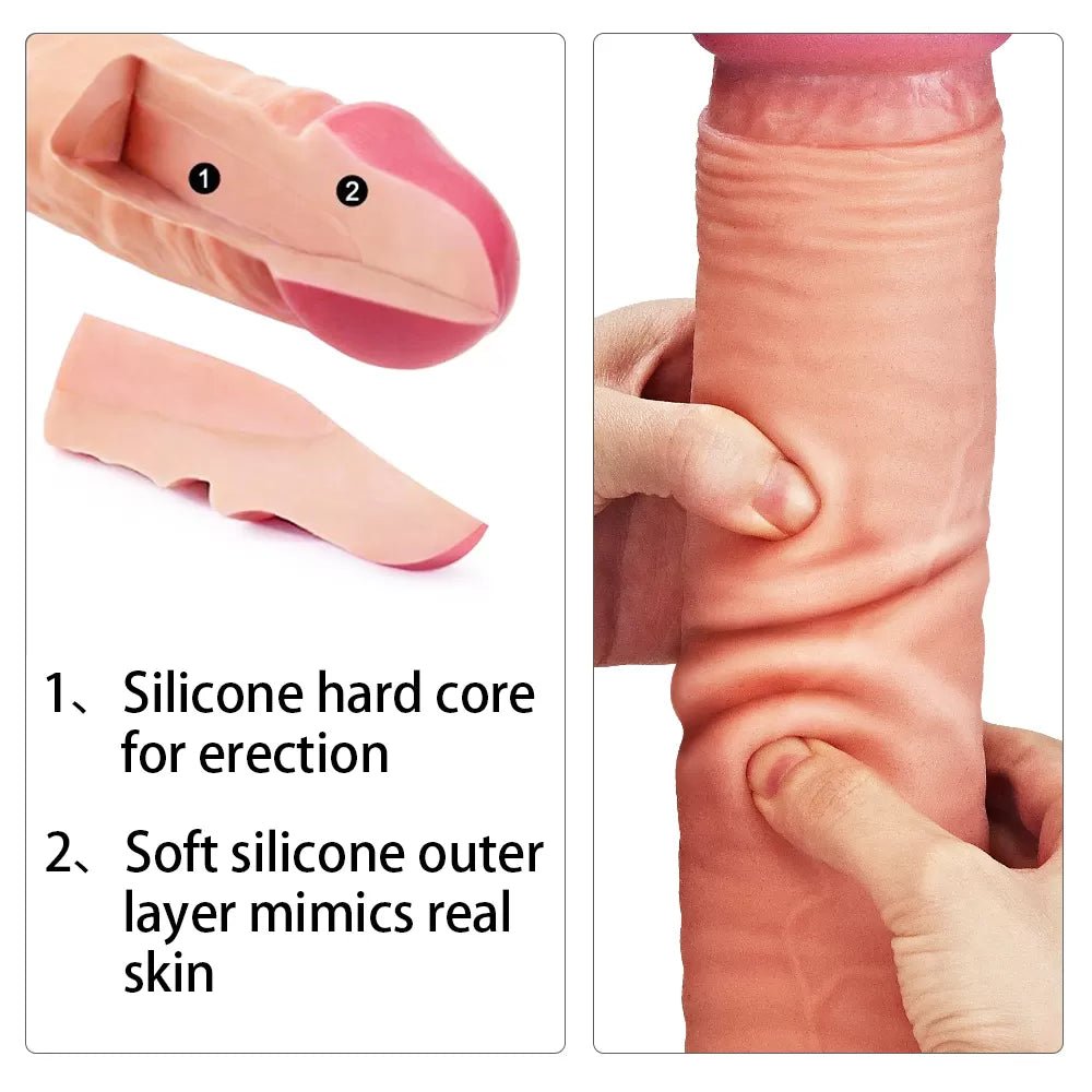 Çift Katmanlı Yumuşak Doku Büyük Boy Realistik Dildo Silikon Gerçekçi Yapay Penis 31x5.3 CM - SENS SHOP