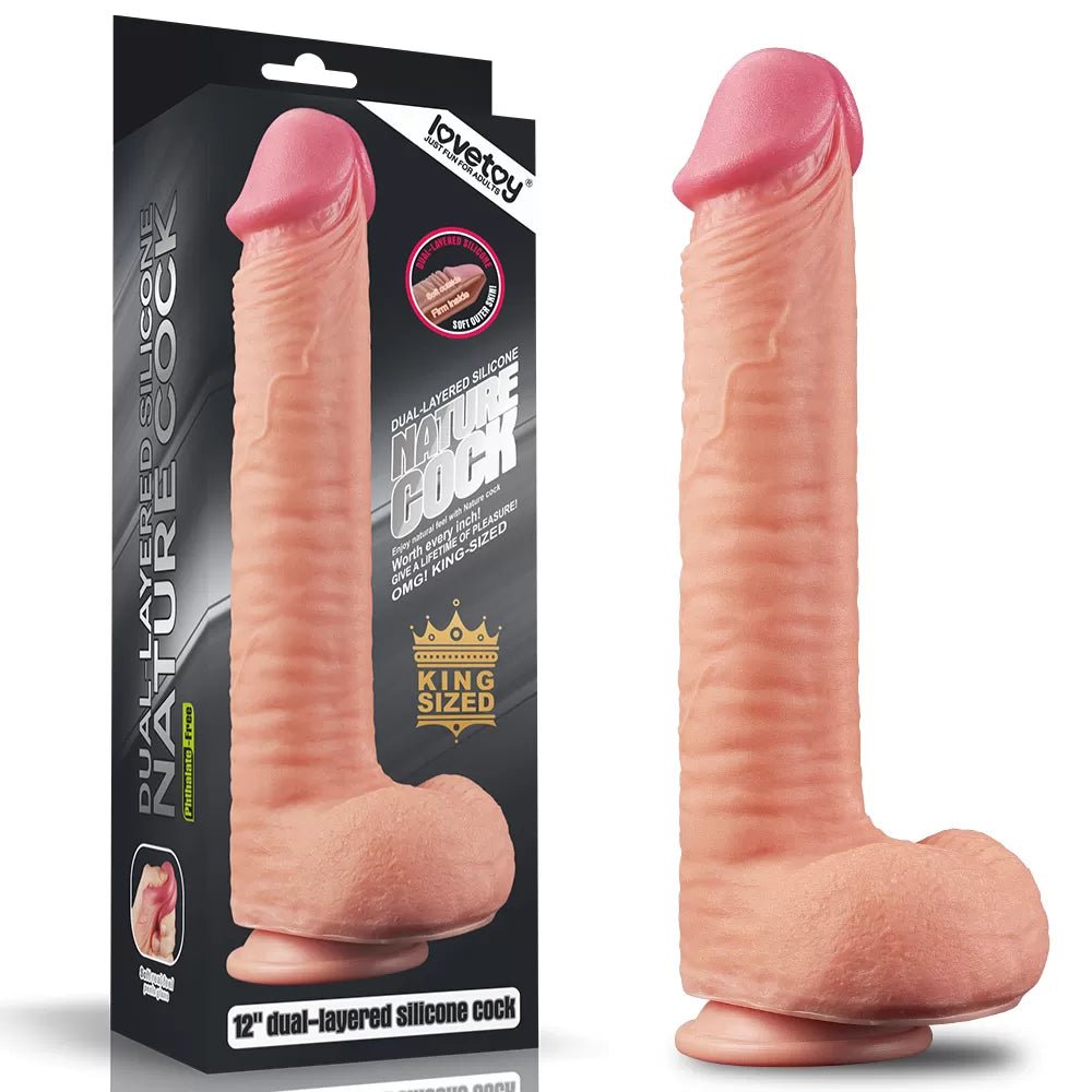 Çift Katmanlı Yumuşak Doku Büyük Boy Realistik Dildo Silikon Gerçekçi Yapay Penis 31x5.3 CM - SENS SHOP