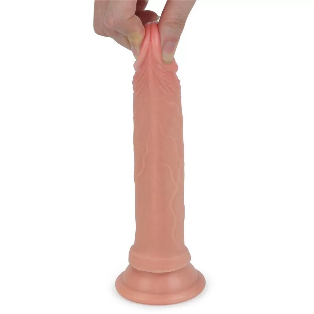 Çift Katmanlı Yumuşak Doku Realistik Anal Dildo Silikon Gerçekçi Yapay Penis 19x3.4 CM - SENS SHOP