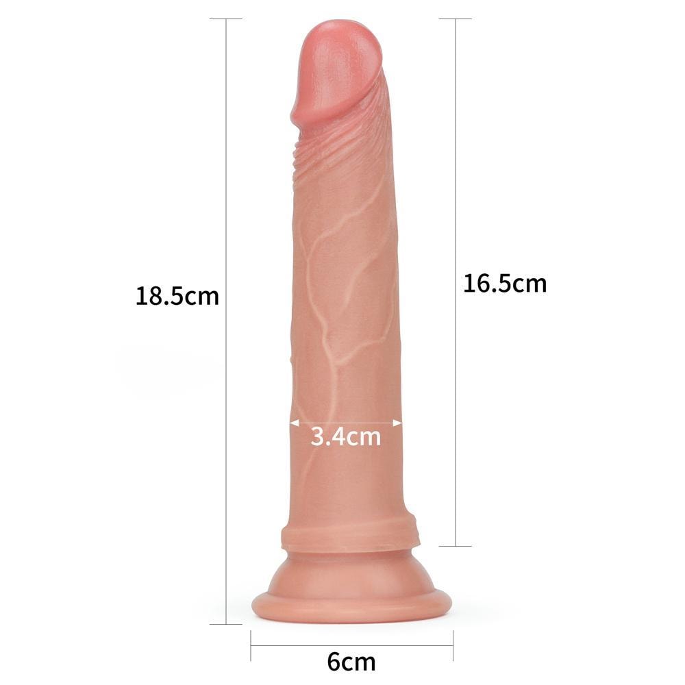 Çift Katmanlı Yumuşak Doku Realistik Anal Dildo Silikon Gerçekçi Yapay Penis 19x3.4 CM - SENS SHOP