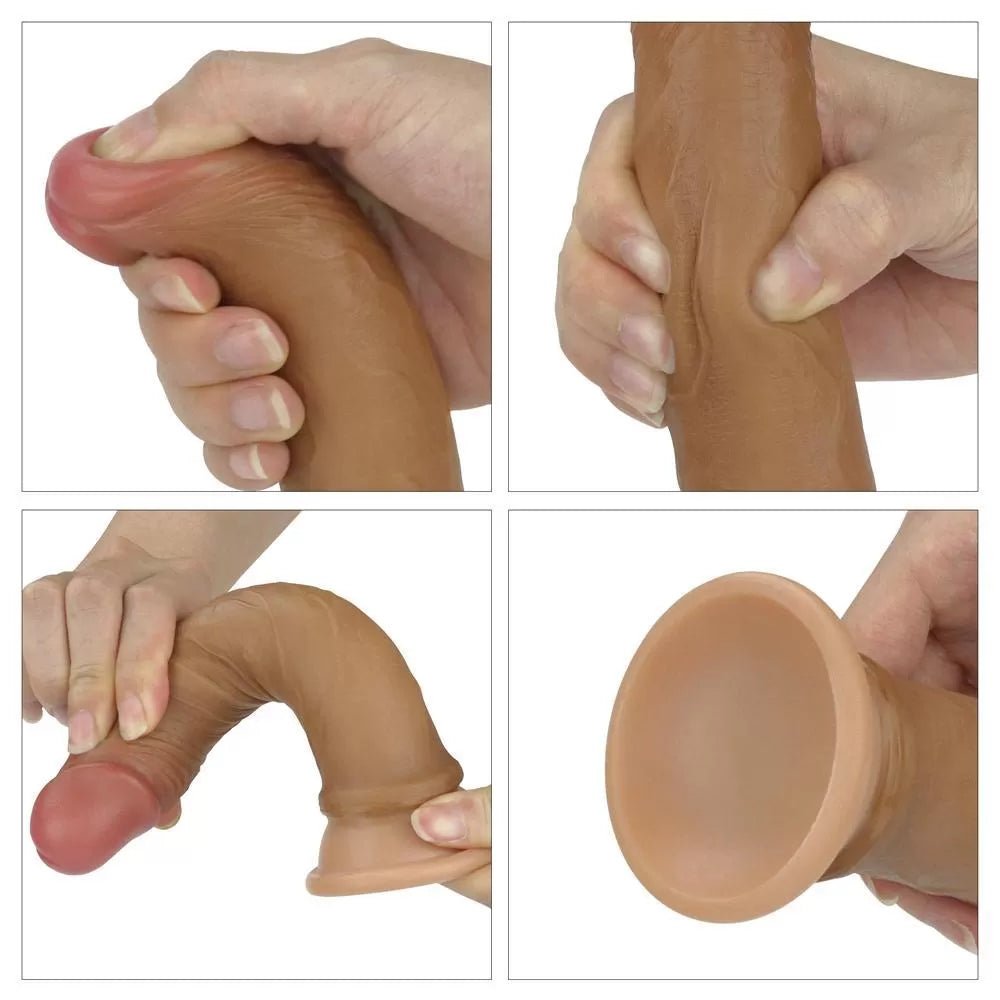 Çift Katmanlı Yumuşak Doku Realistik Anal Dildo Silikon Gerçekçi Yapay Penis 19x3.4 CM - SENS SHOP