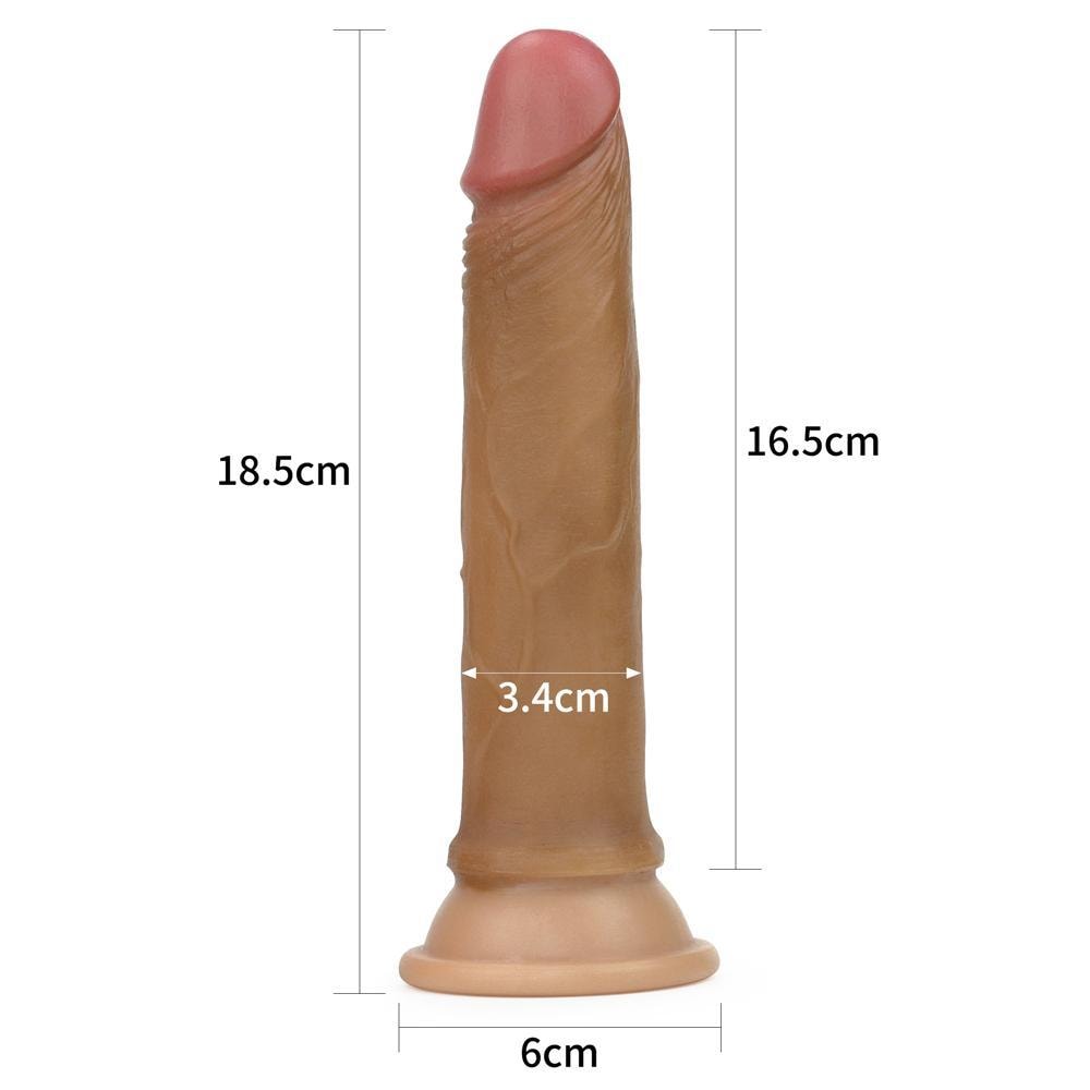 Çift Katmanlı Yumuşak Doku Realistik Anal Dildo Silikon Gerçekçi Yapay Penis 19x3.4 CM - SENS SHOP