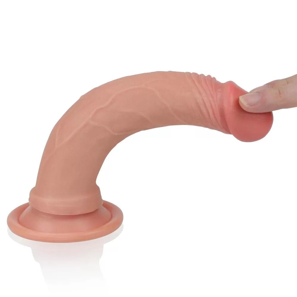 Çift Katmanlı Yumuşak Doku Realistik Anal Dildo Silikon Gerçekçi Yapay Penis 19x3.4 CM - SENS SHOP