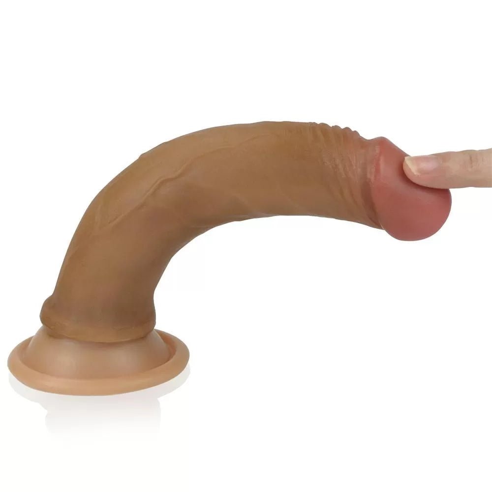 Çift Katmanlı Yumuşak Doku Realistik Anal Dildo Silikon Gerçekçi Yapay Penis 19x3.4 CM - SENS SHOP
