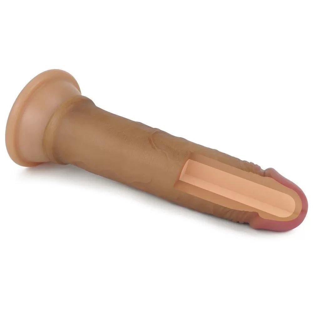 Çift Katmanlı Yumuşak Doku Realistik Anal Dildo Silikon Gerçekçi Yapay Penis 19x3.4 CM - SENS SHOP