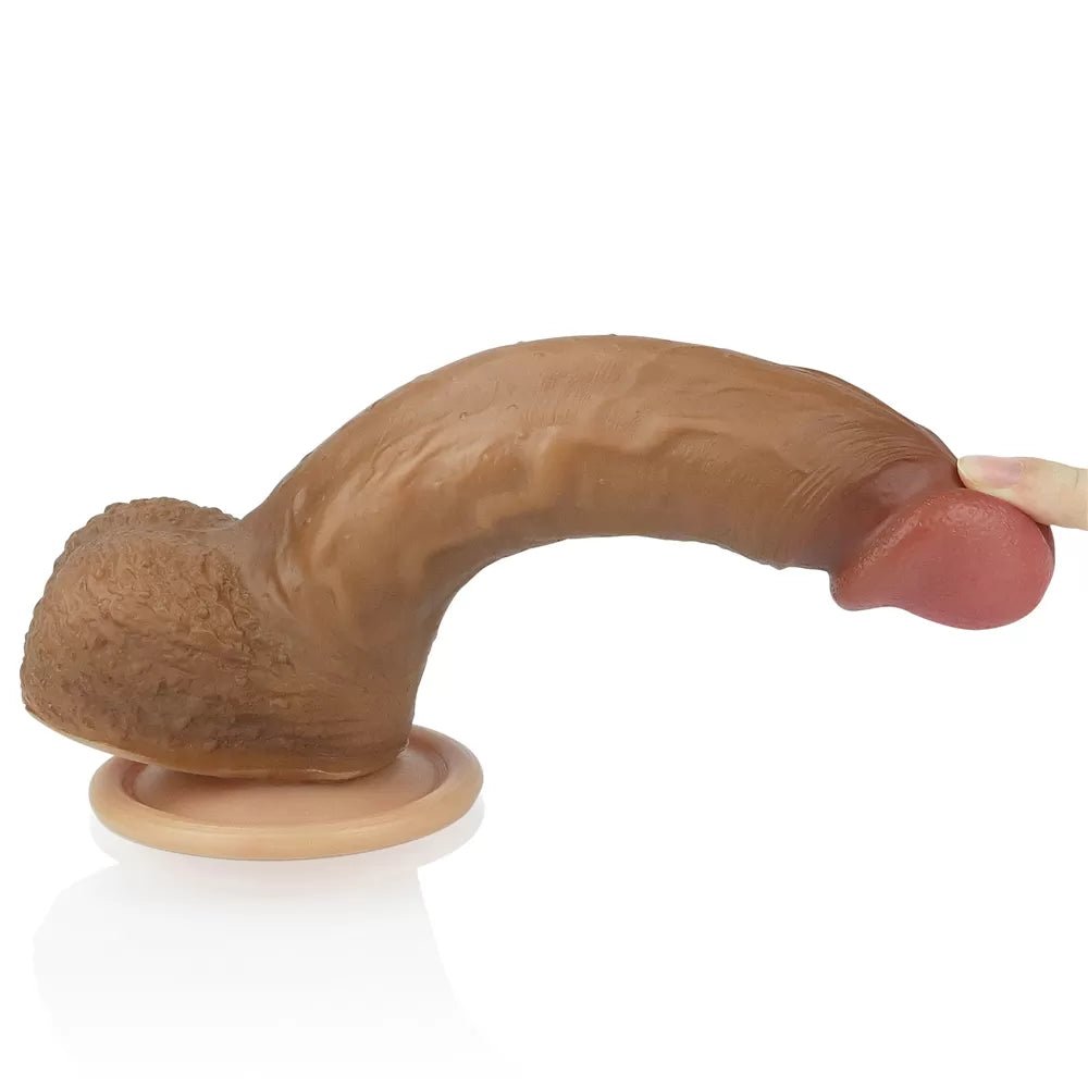 Çift Katmanlı Yumuşak Doku Realistik Dildo Silikon Gerçekçi Yapay Penis 22x3.8 CM - SENS SHOP