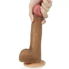Çift Katmanlı Yumuşak Doku Realistik Dildo Silikon Gerçekçi Yapay Penis 22x3.8 CM - SENS SHOP