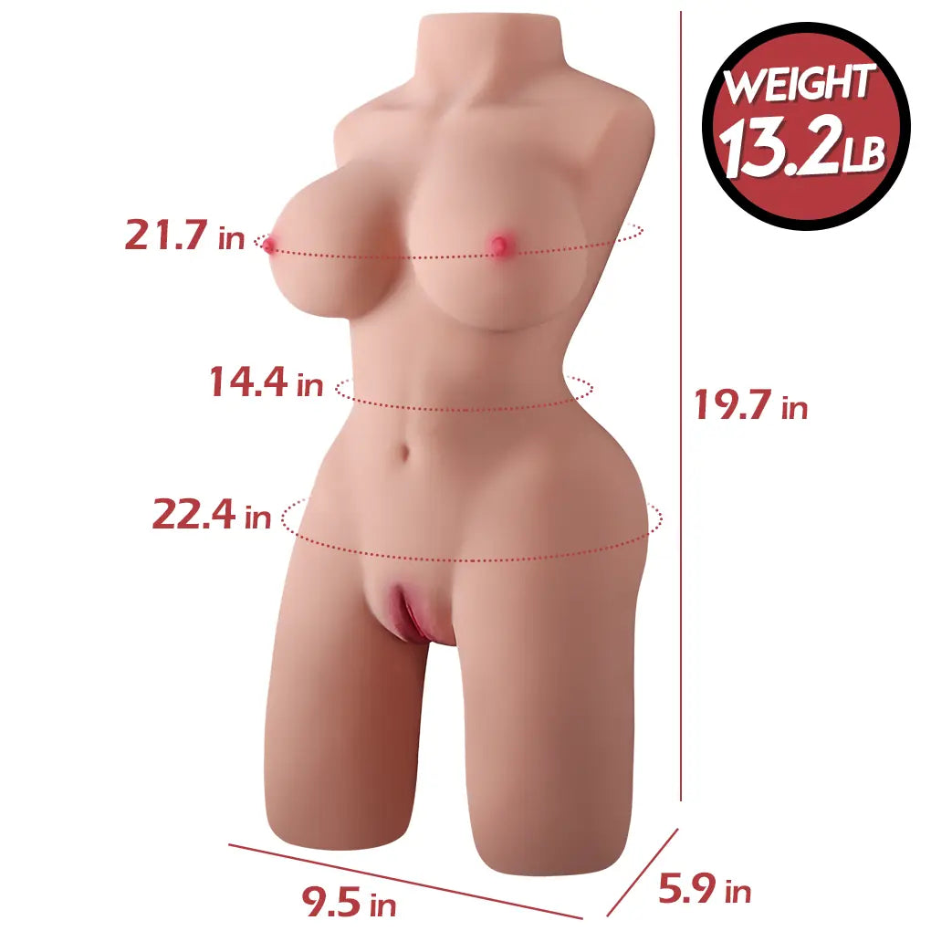 Kate - İleri Geri Hareketli Emişli Realistik Manken Çift Girişli Sesli Titreşimli Vajina Mastürbatör 6 KG