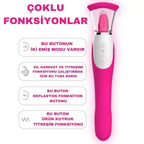 WISTONE Ultra Güçlü Emiş ve Titreşimli Dil Hareketli Orgazm Masaj Vibratör - Pembe