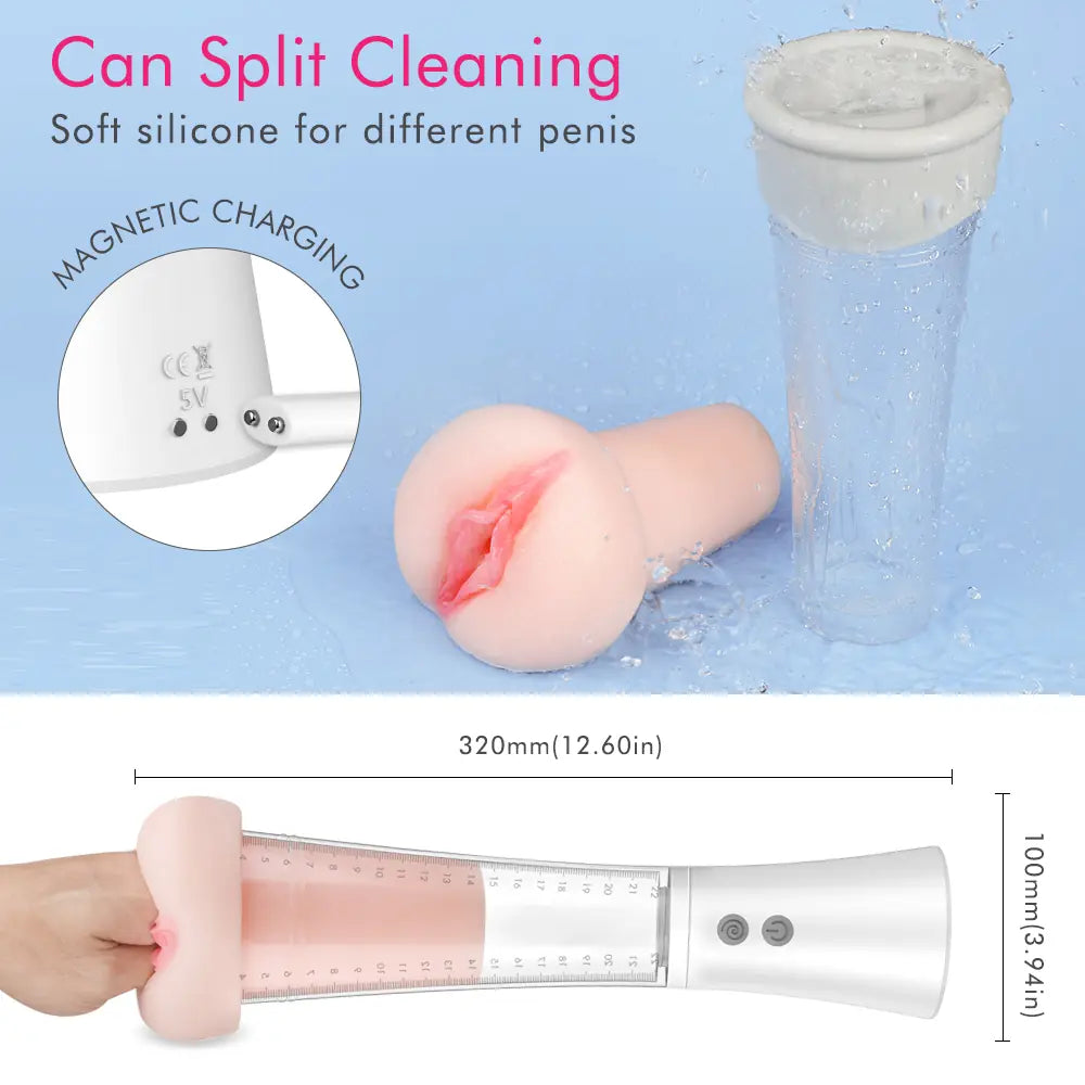 Max Şarjlı Güçlü Emişli ve Titreşimli Vajina Mastürbatör Akıllı Tam Otomatik Penis Pompası