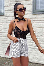 Sens Fantezi İç Giyim Askılı Dantelli Seksi Bodysuit Erotik Gecelik - 2517
