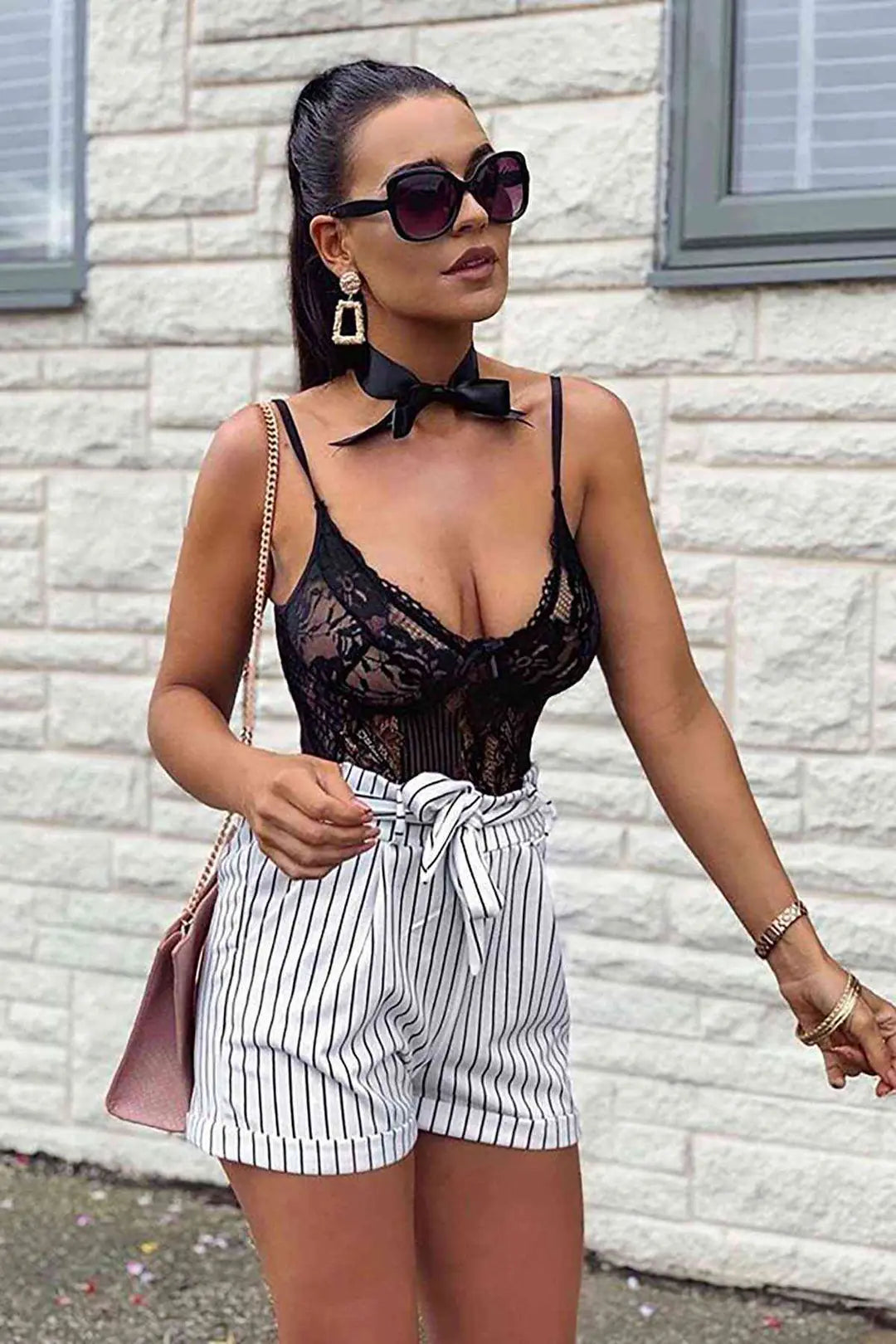 Sens Fantezi İç Giyim Askılı Dantelli Seksi Bodysuit Erotik Gecelik - 2517