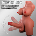 Dylan - Anal Vajina Girişli 19 CM Yapay Penis Zenci Trans Realistik Manken Yarım Vücut Dildo