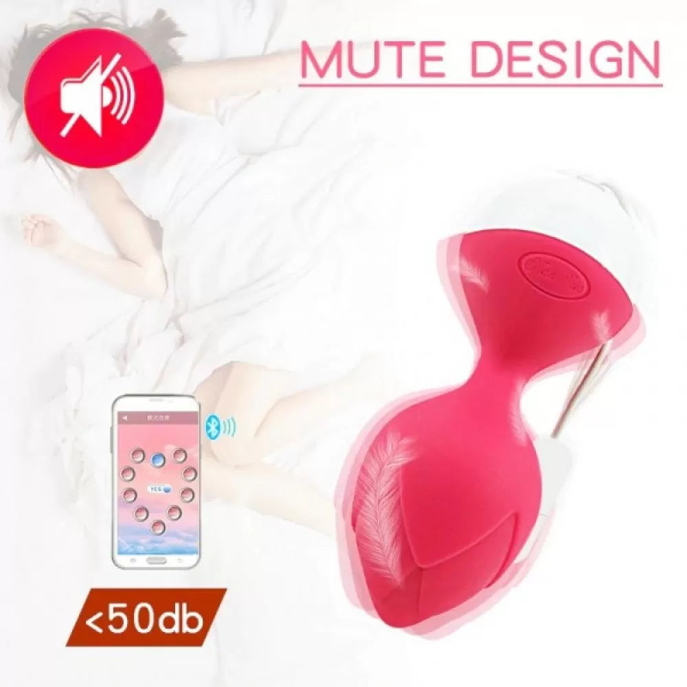 Mannuo - Telefon Kontrollü Bluetooth Destekli Güçlü Titreşimli Vibratör G Spot Uyarıcı Orgazm Kegel Topu