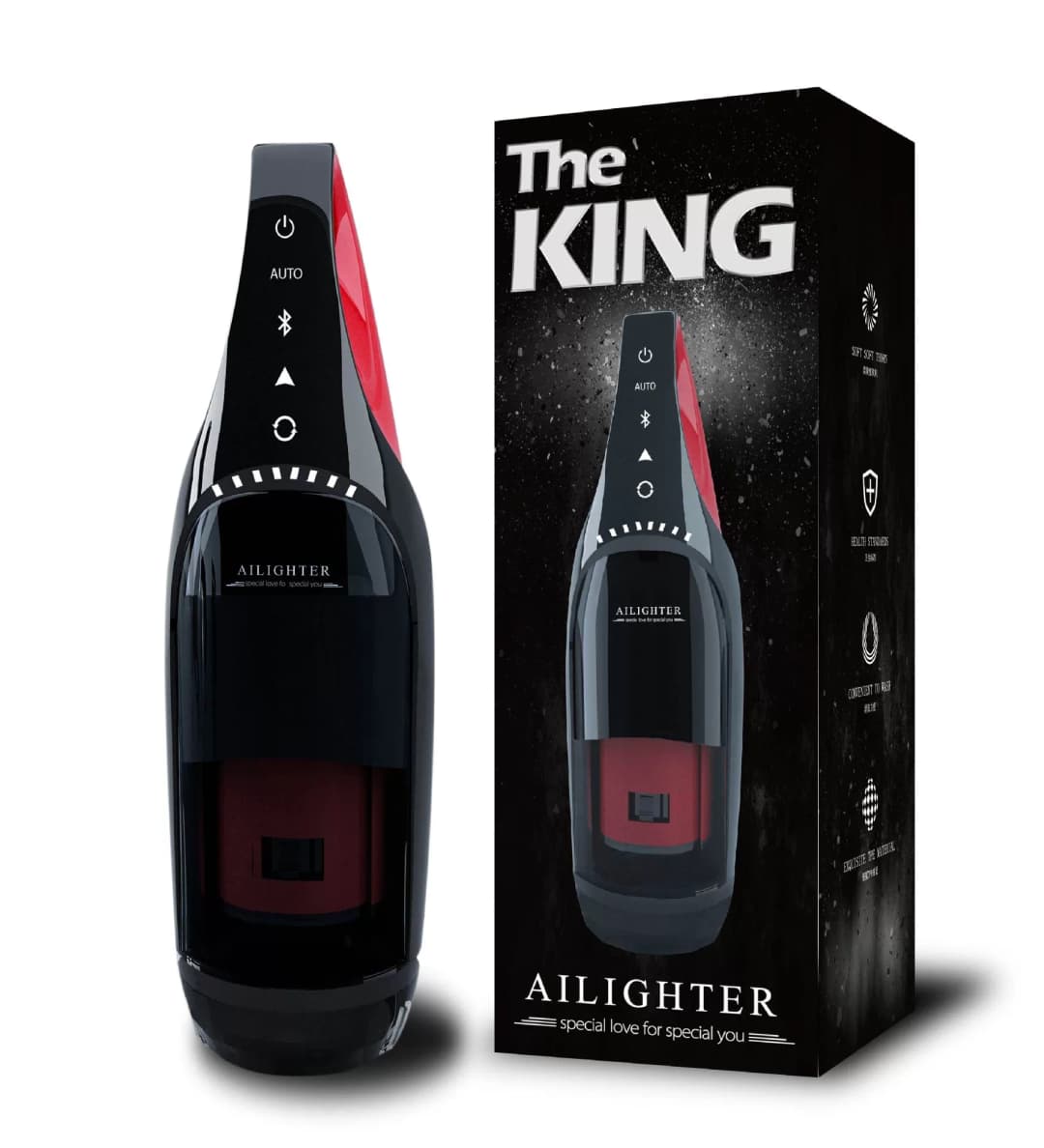 THE KING Bluetooth Ses ve Akıllı Isıtma Özellikli İleri Geri ve Rotasyon Hareketli Airplane Cup Tam Otomatik Elektrikli Mastürbatör