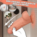 Realistik Dokuda Çok Kalın Dildo Vantuzlu Büyük Boy Gerçekçi Yapay Penis 25x7.5 CM