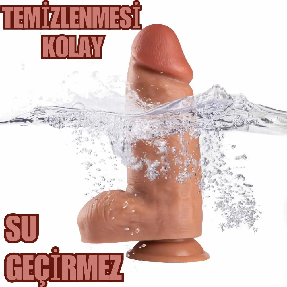 Realistik Dokuda Çok Kalın Dildo Vantuzlu Büyük Boy Gerçekçi Yapay Penis 25x7.5 CM
