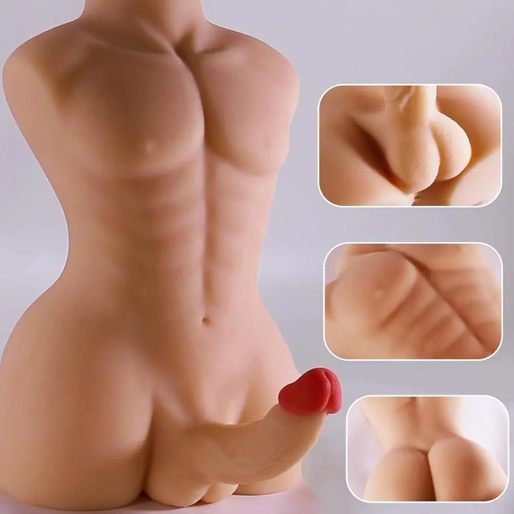 Premium Torso Masturbator Barry - Mega Boy Anal Girişli Yapay Penisli Erkek Yarım Vücut Realistik Manken