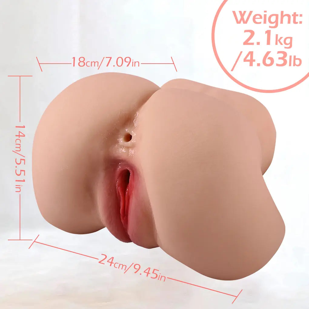 Katya - Anal Vajina Çift Girişli Realistik Kalça Titreşimli 2 in 1 Suni Vajina Mastürbatör 2.1 KG