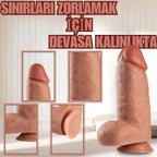 Realistik Dokuda Çok Kalın Dildo Vantuzlu Büyük Boy Gerçekçi Yapay Penis 25x7.5 CM