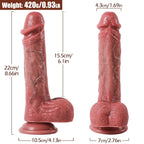 Jake - Ultra Yumuşak Doku Çift Katmanlı Mavi Damarlı Realistik Dildo Gerçekçi Yapay Penis 22x4.3 CM