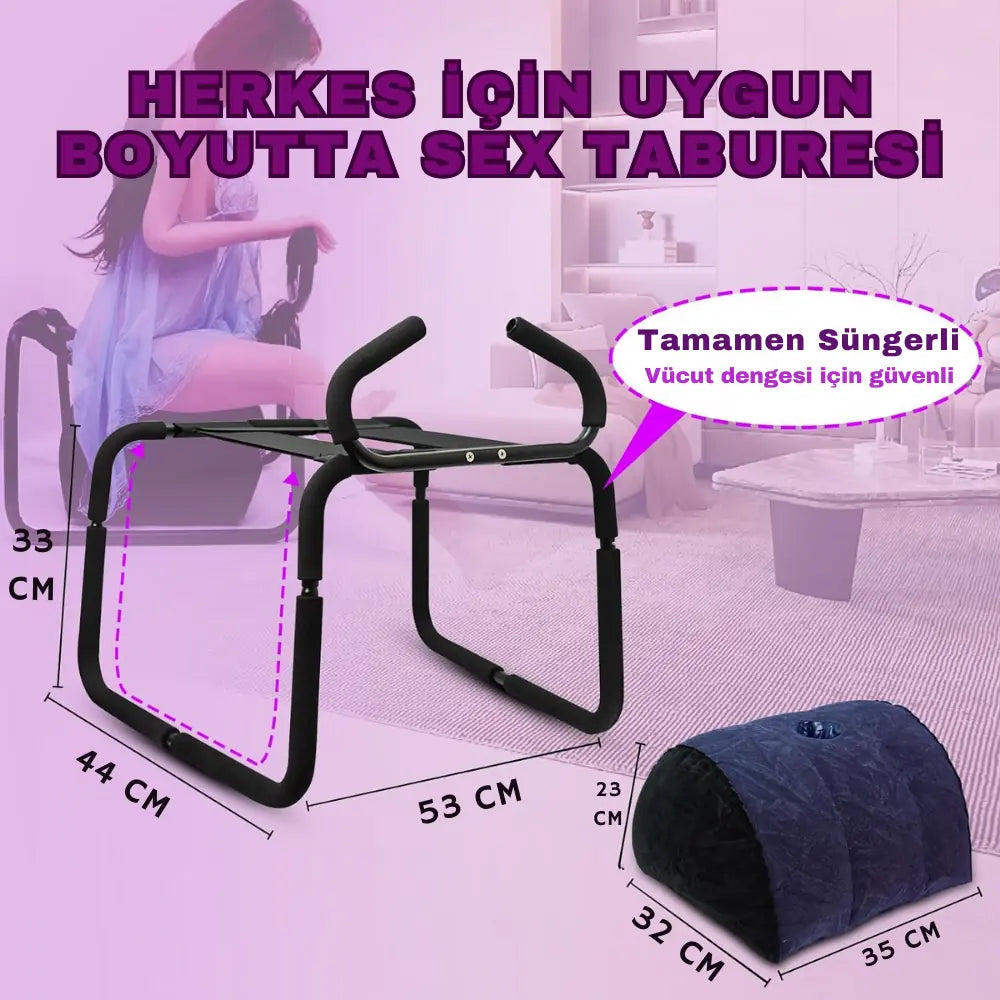 Çiftlere Özel Pozisyon Çeşitlendirici Sex Tabure ve Yastık Seti