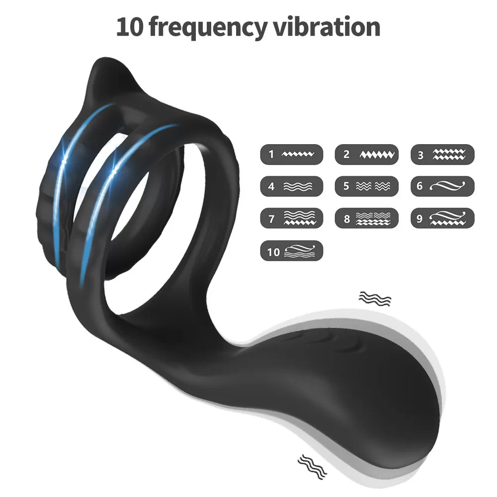 Tail Pro - Şarjlı Güçlü Titreşimli Perine Uyarıcı Esnek Testis ve Penis Halkası