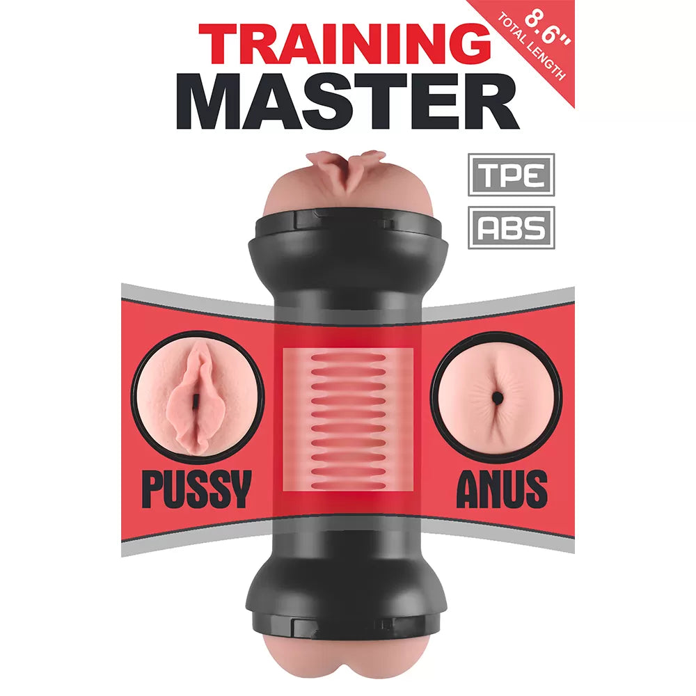Tutma ve Saklama Dumbell Kutulu Çift Taraflı Anal Vajina Girişli Gerçekçi Mastürbatör 22 CM