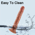 Kıkırdaklı Çift Katmanlı Realistik Anal Dildo Ultra Yumuşak Siyahi Gerçekçi Yapay Penis 21x3.5 CM