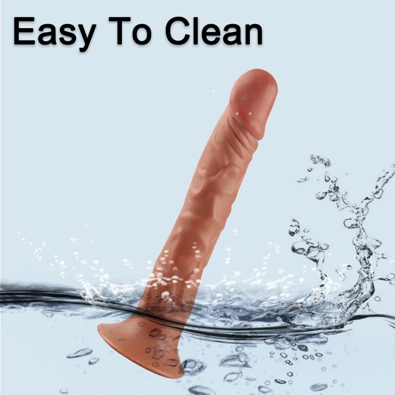 Kıkırdaklı Çift Katmanlı Realistik Anal Dildo Ultra Yumuşak Siyahi Gerçekçi Yapay Penis 21x3.5 CM