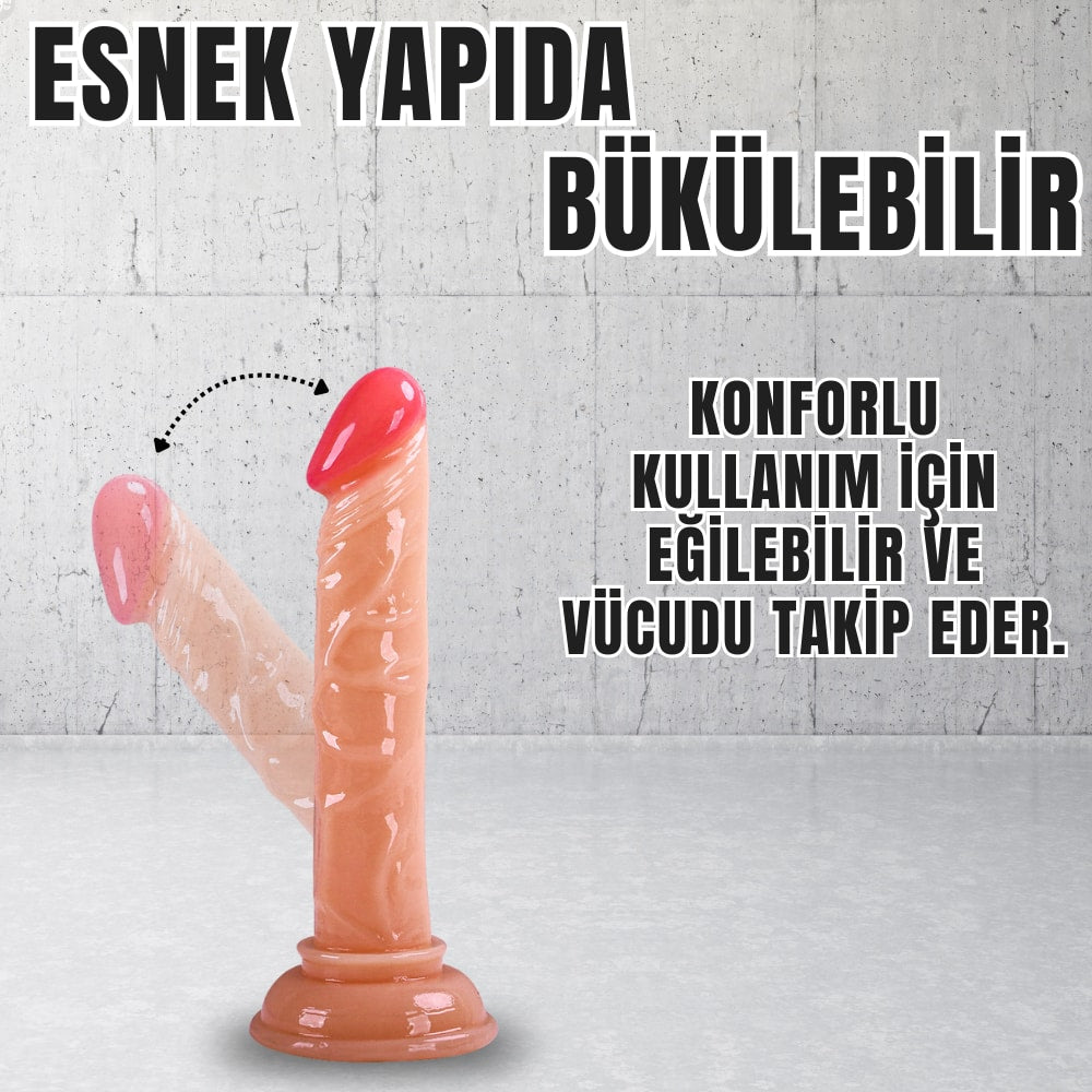 Güçlü Vantuzlu Testissiz Realistik Mini Dildo Anal Vajina Kullanım Gerçekçi Yapay Penis 14x2.4 CM