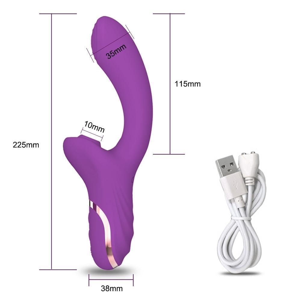 Pnera - Şarjlı Çift Motorlu Güçlü Titreşimli G-Spot Uyarıcı ve Klitoris Emiş Güçlü 2 in 1 Vibratör