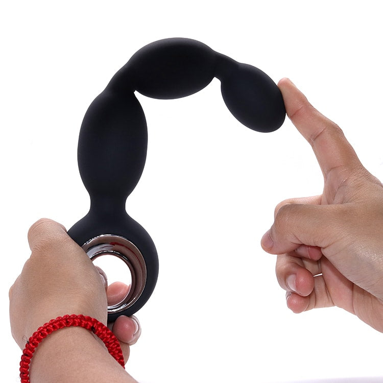 Milly - Şarjlı Uzaktan Kumandalı Tutma Aparatlı Boncuk Prostat Uyarıcı Vibratör Silikon Titreşimli Anal Beads Plug