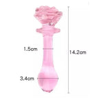 Sıcak Soğuk His Kristal Cam Anal Plug Dildo Pembe 14 CM