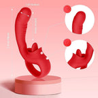 Vasana - Şarjlı Aynı Anda Klitoris ve G Spot Uyarıcı 2 in 1 Hareketli Orgazm Dil Vibratör