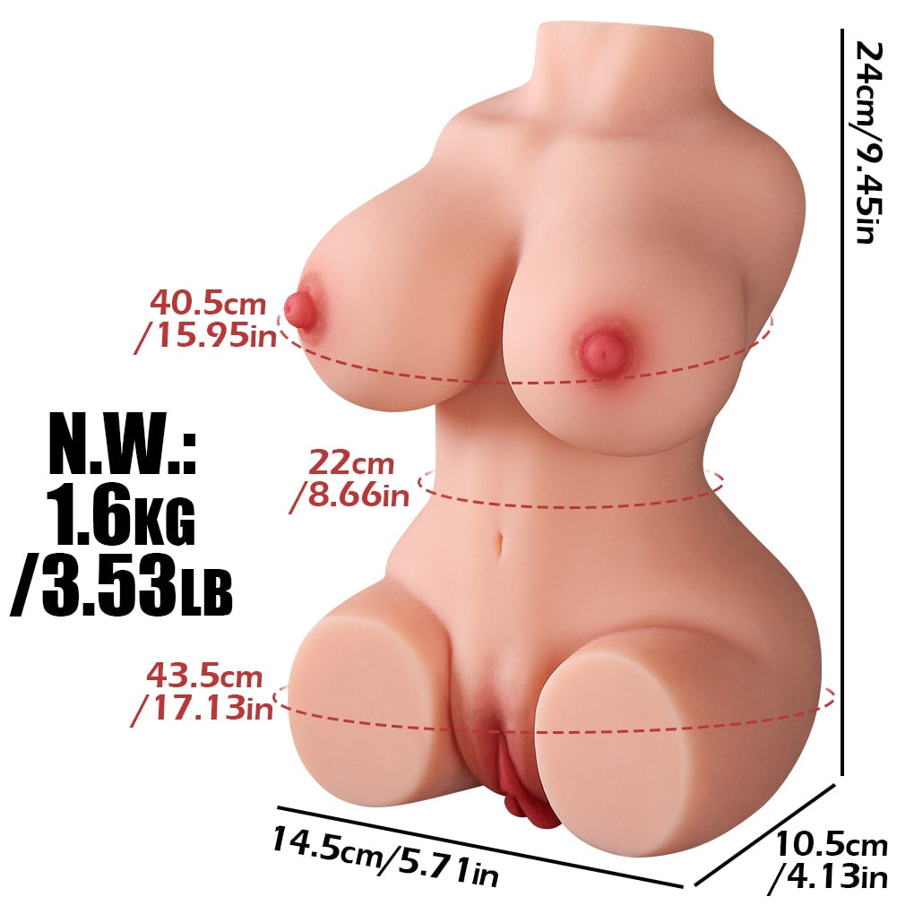 Diana - Realistik Manken Anal Vajina Çift Girişli 2 in 1 Titreşimli Isıtmalı Suni Vajina Mastürbatör 1.6 KG