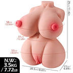 Olivia - Anal Vajina Göğüs Girişli 3 in 1 Yarım Realistik Manken Titreşimli Isıtmalı Suni Vajina Mastürbatör 3.5 KG