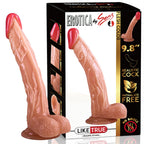 Güçlü Vantuzlu Eğik ve Damarlı Realistik Dildo Gerçekçi Yapay Penis 25x3.7 CM