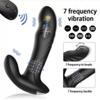 Prostate Massager - Şarjlı Kablosuz Kumandalı Aynı Anda Perine ve Prostat Uyarıcı Hareketli Anal Masaj Vibratörü