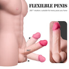 Grayson - Anal Girişli 16 CM Titreşimli Yapay Penis Erkek Realistik Manken Yarım Vücut Dildo